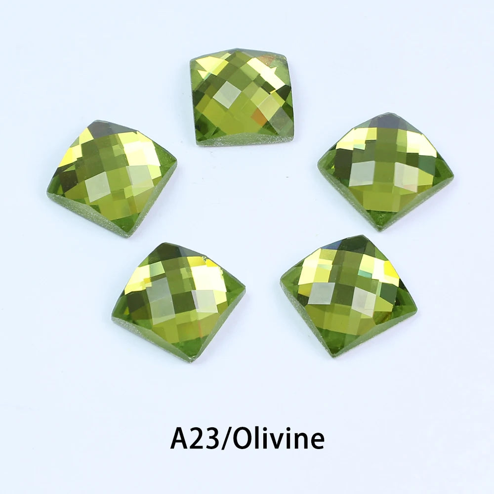 Square Glass Rhinestones — Flatback Crystal Gems for Nail Art & Crafts