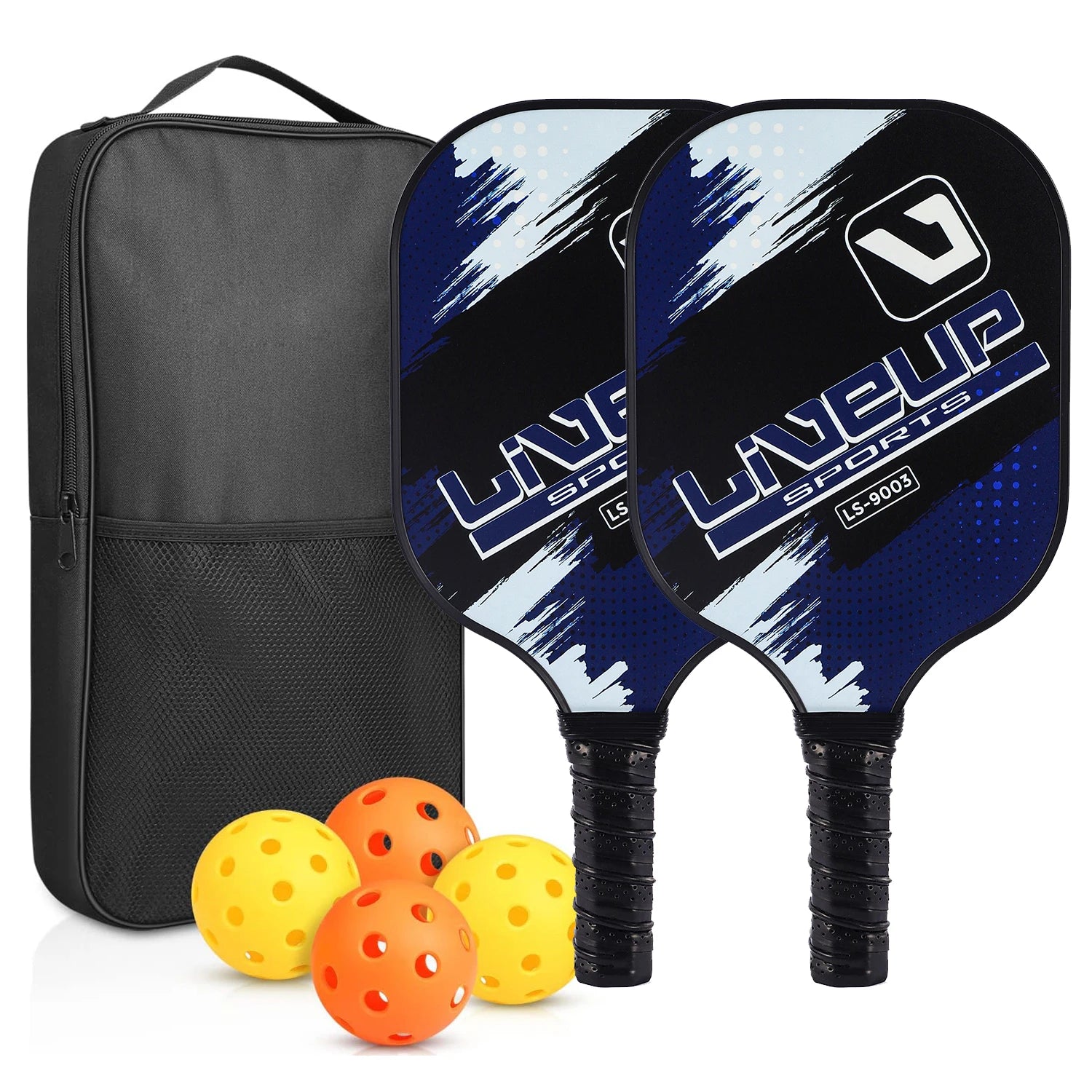 GojoyLiu Pickleball Paddle Set — Durable Fiberglass Rackets with 4 Balls