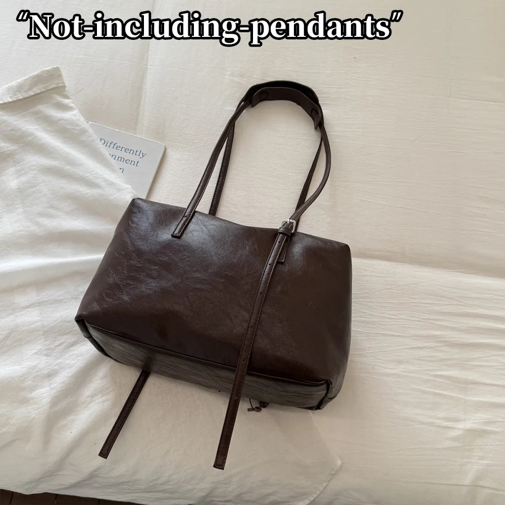HuoHuo Women's Vintage Hobo Tote — Large Capacity Shoulder Bag
