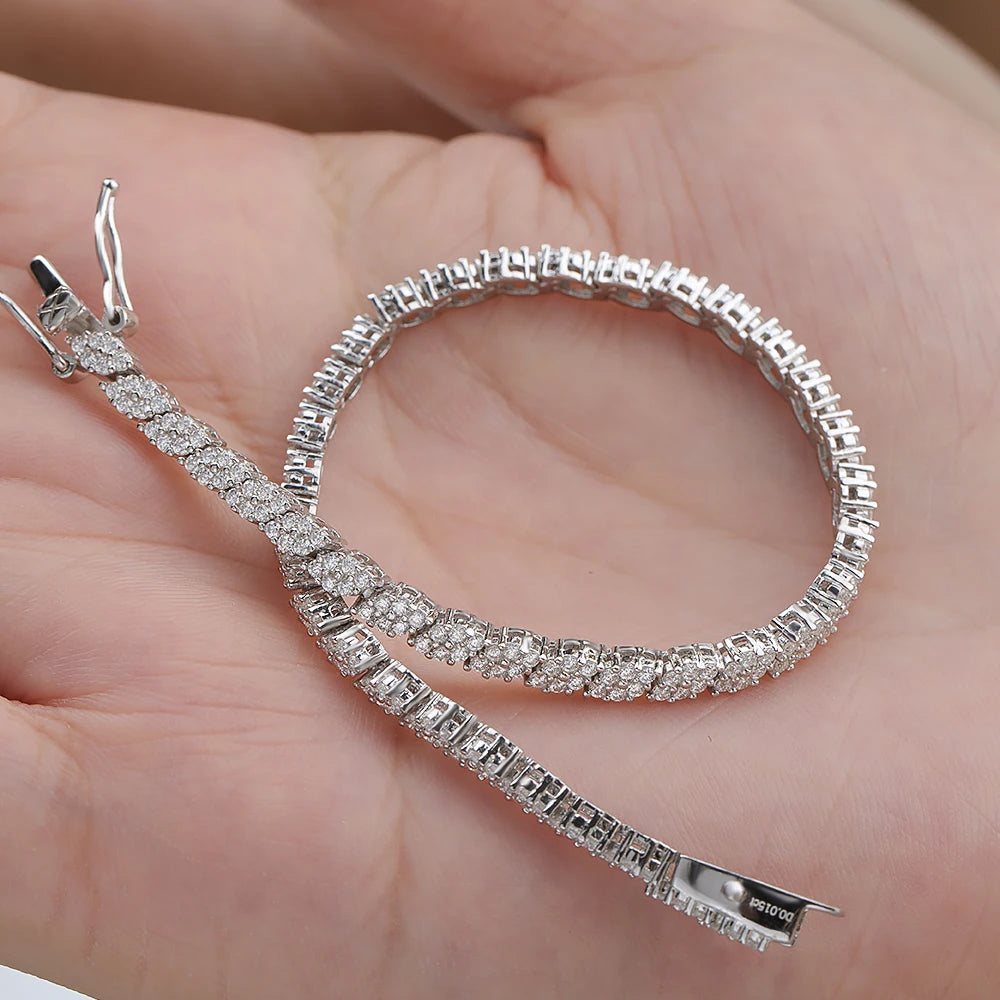 NKHOG Moissanite Tennis Bracelet — S925 Sterling Silver Sparkling Jewelry