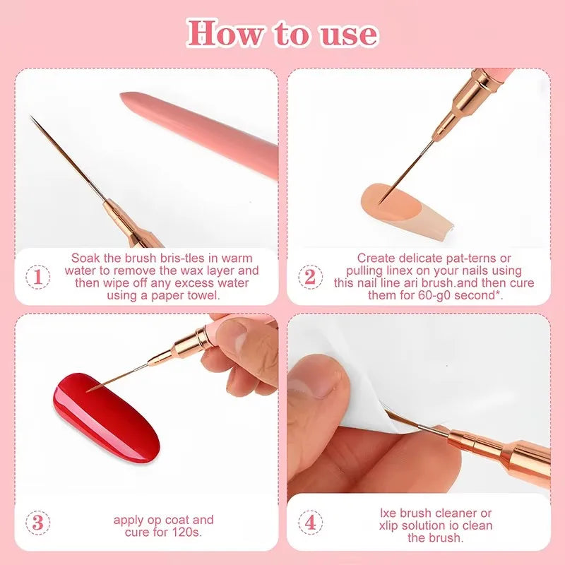5-Piece Nail Art Liner Brush Set — Professional Detail Painting Kit