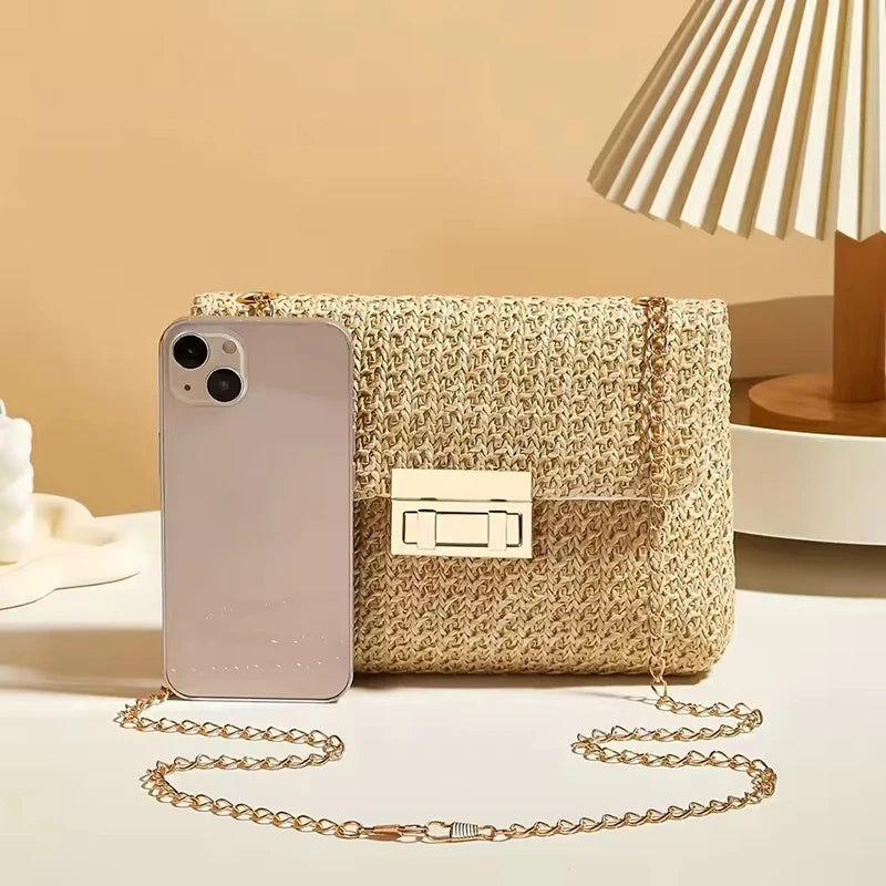 Yogodlns Straw Crossbody Bag — Stylish Bohemian Shoulder Bag for Banquets