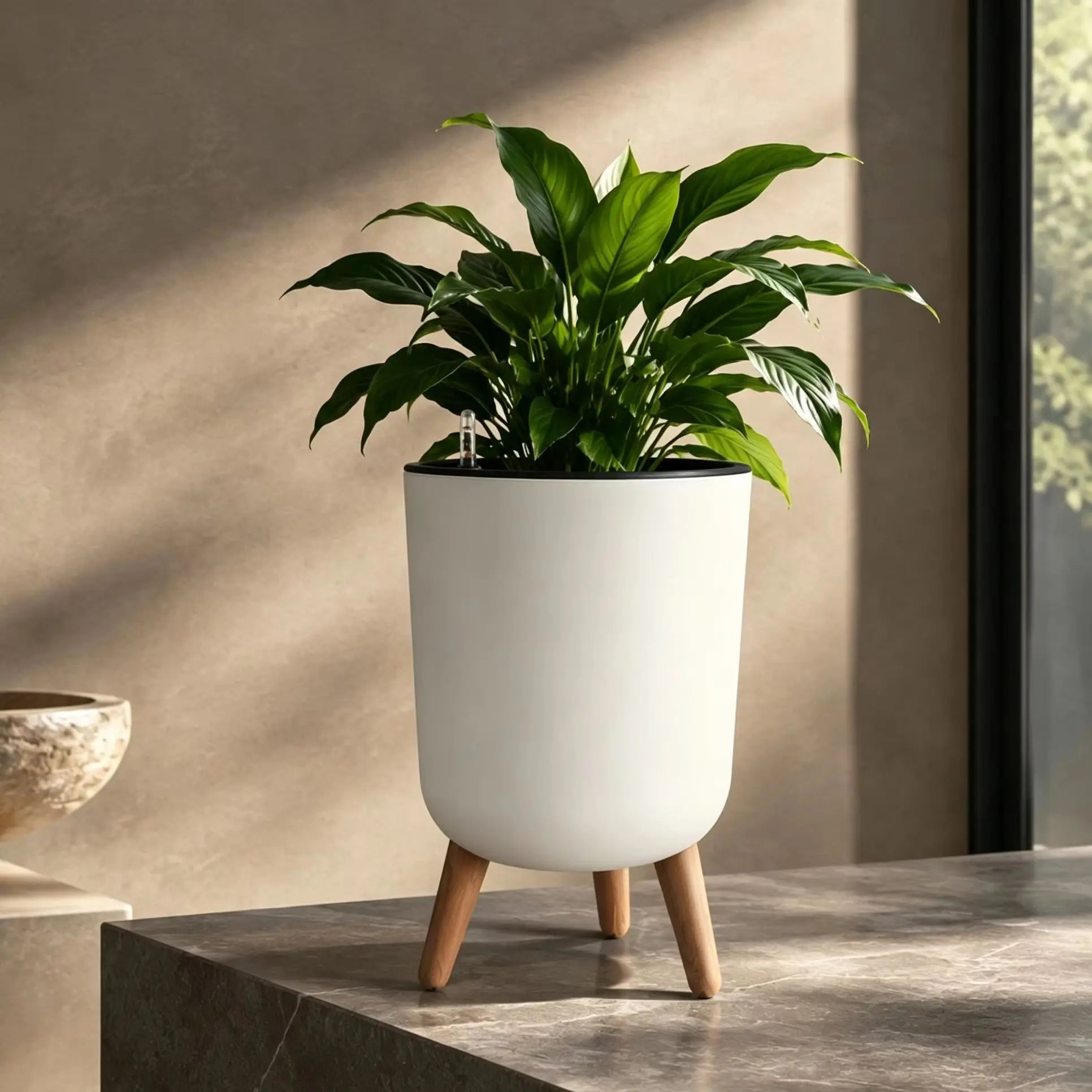 Self-Watering Indoor Planter with Stand — Modern Decorative Flower Pot