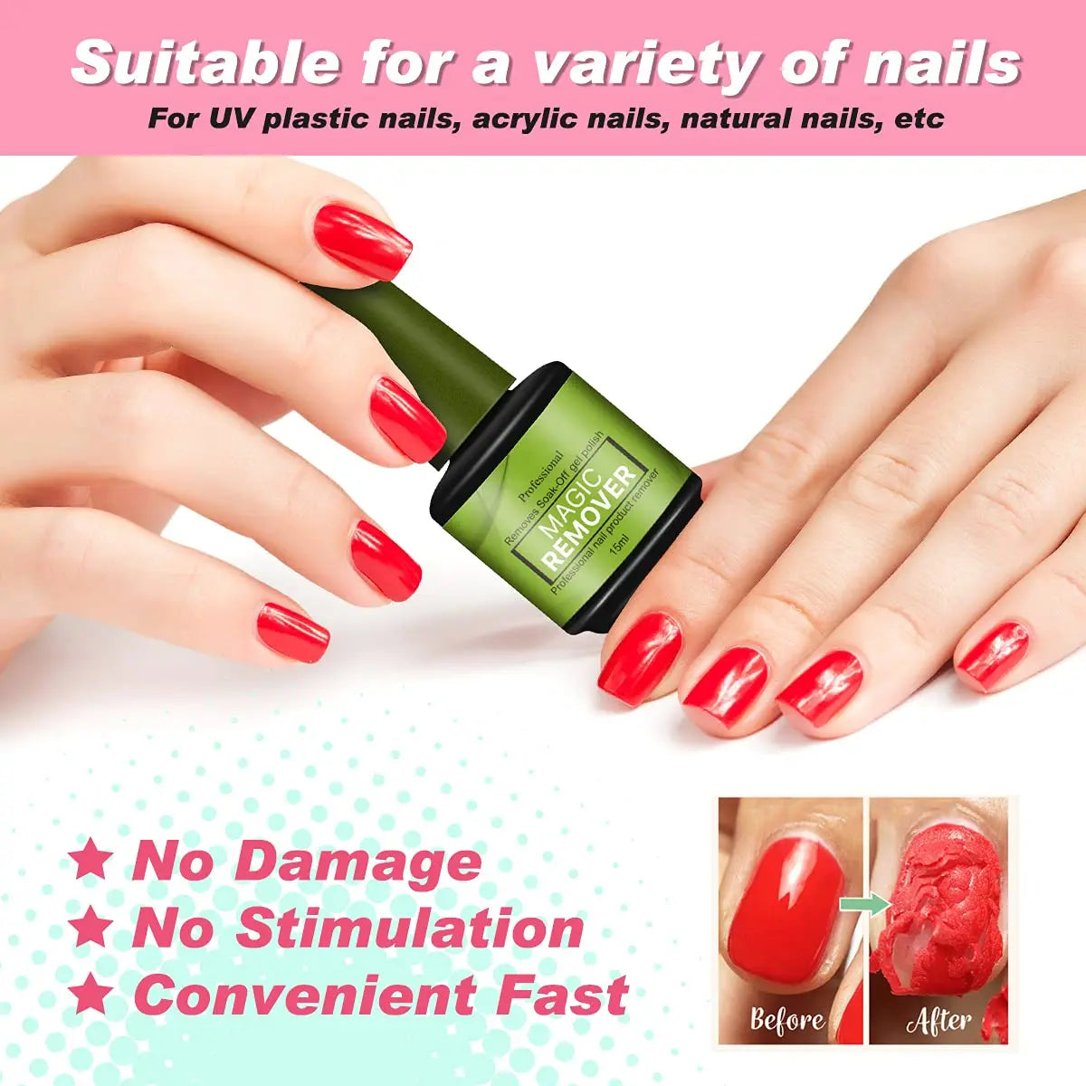 Fast Acting Gel Polish Remover — Professional Soak Off Formula, 15ml