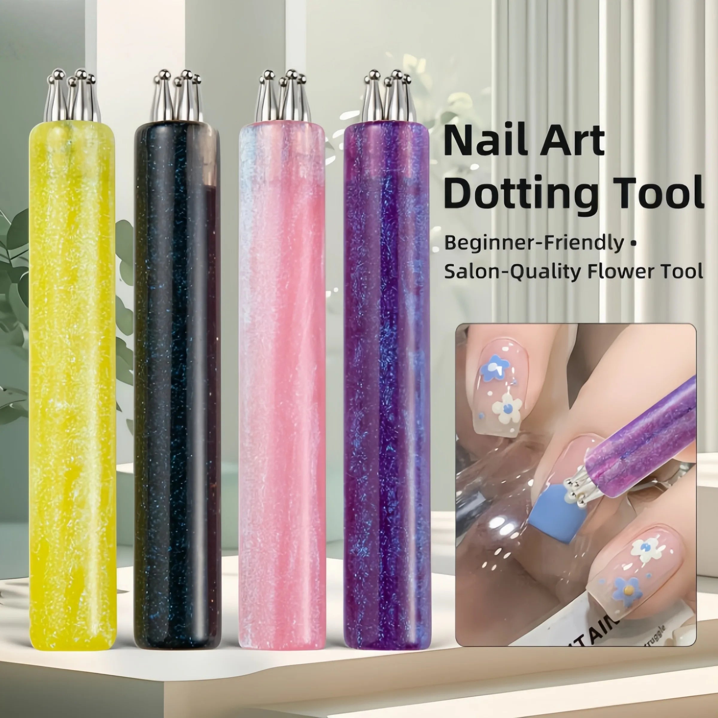 Five-Petal Flower Dotting Tool — DIY Nail Art Design Brush