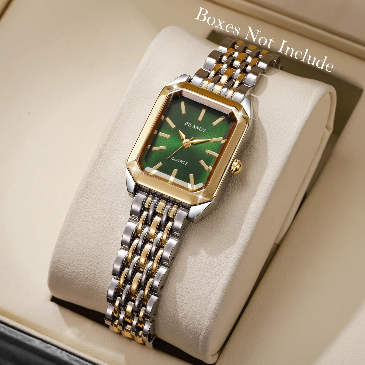 Women's Rectangle Quartz Watch — Elegant Steel Strap Wristwatch