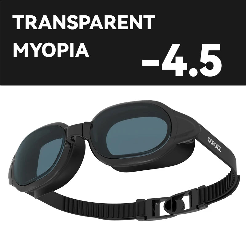 COPOZZ Prescription Swimming Goggles — Anti-Fog Diopter Eyewear for Adults