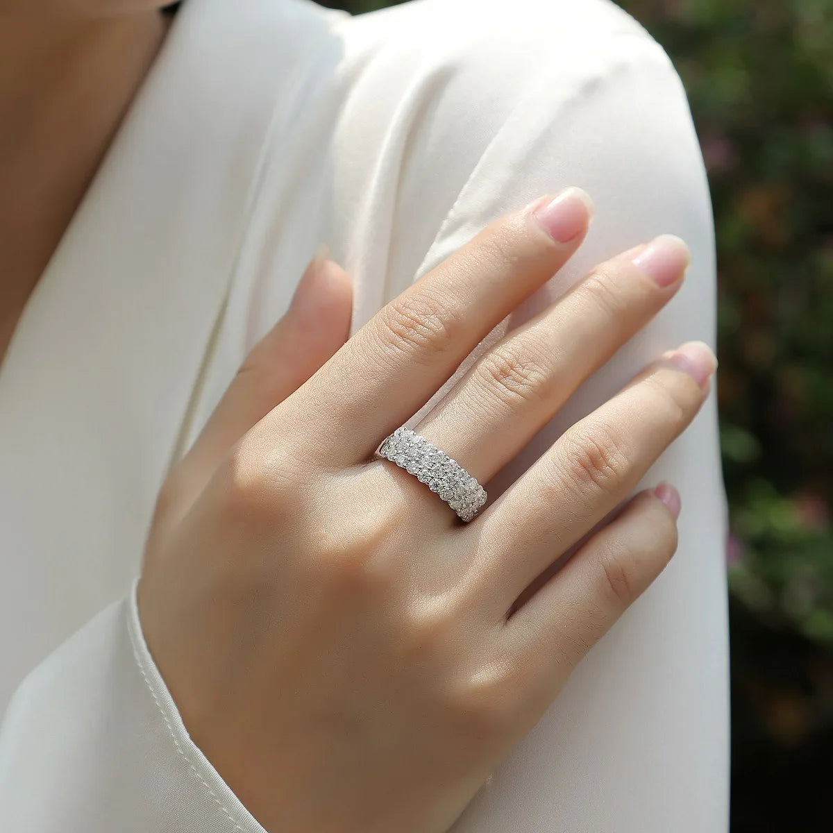 Moissanite Bridal Ring Set — 3-Piece S925 Silver Wedding Jewelry