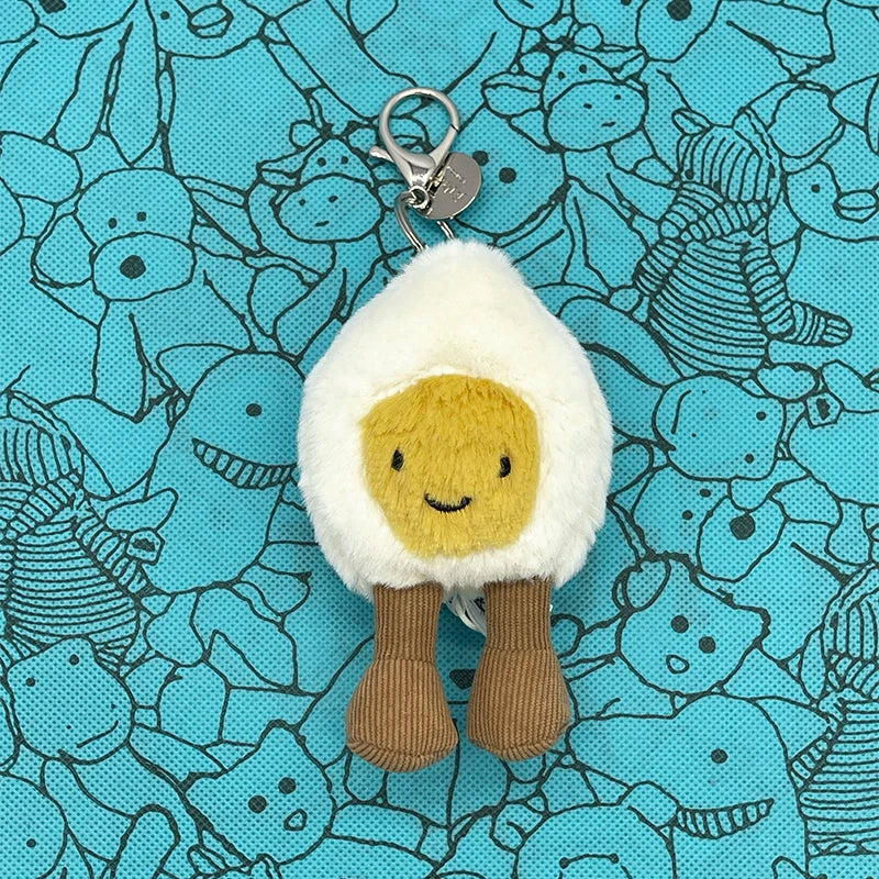 WANGYIXIN Plush Keychain Charm — Cute Marshmallow & Animal Backpack Accessory