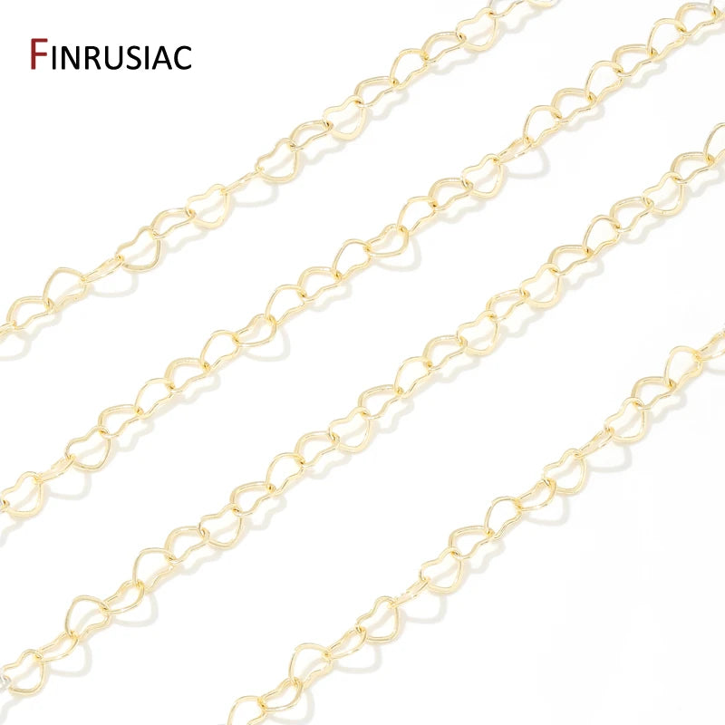FINRUSIAC 14K Gold Plated Brass Cable Chain — DIY Jewelry Making Supplies