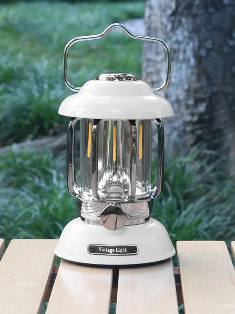 GGBEE Vintage LED Camping Lantern — USB Rechargeable Retro Nightlight