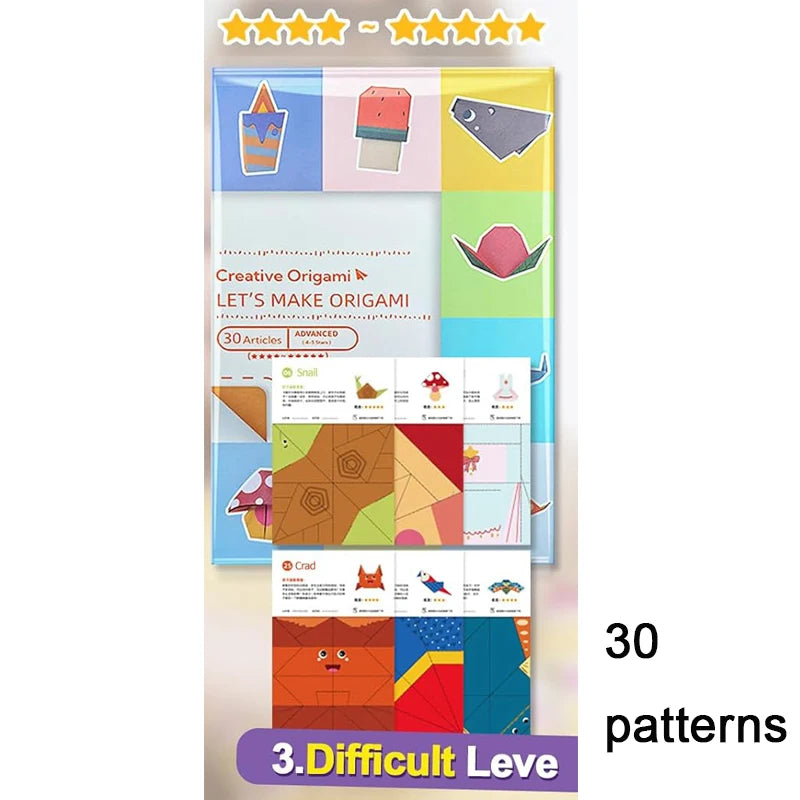 Origami Paper Craft Kit — DIY Art Project Supplies with Instruction Book