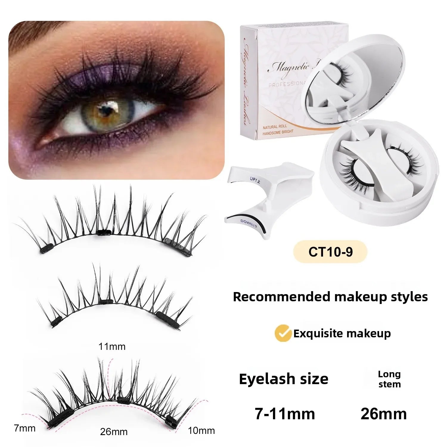 FUNMIX Magnetic Eyelashes Set — Reusable False Lashes with Tweezers