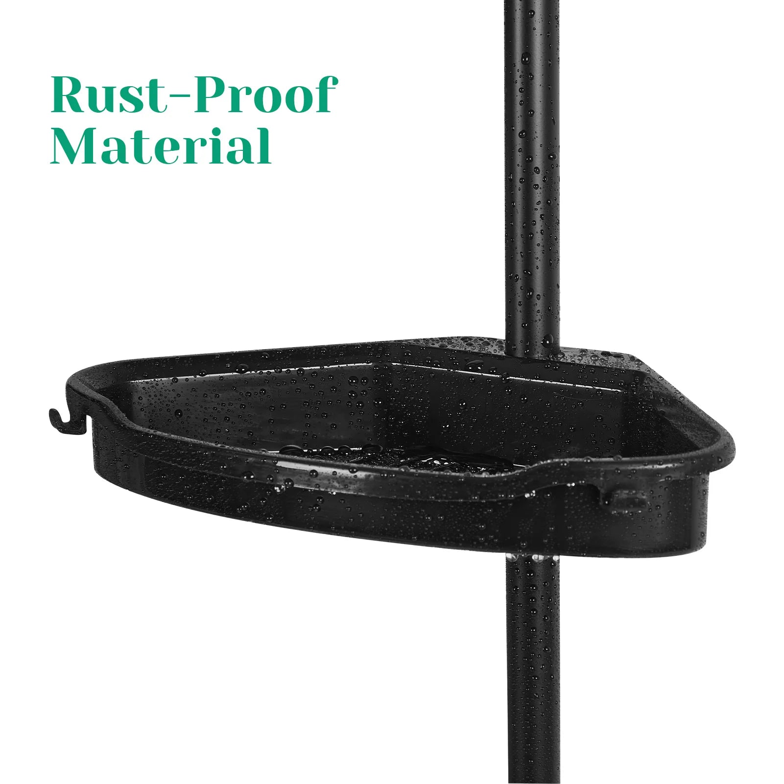HiMISS Corner Shower Caddy — 4-Tier Adjustable Tension Pole Organizer