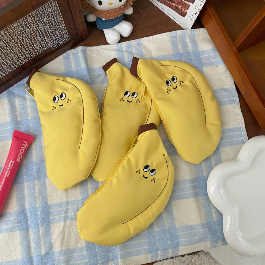Cute Banana Mini Coin Purse — Handmade Canvas Accessory for Small Items