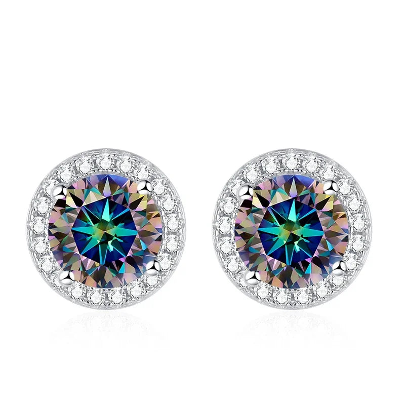 tezzc Moissanite Stud Earrings — Sparkling 925 Sterling Silver Jewelry
