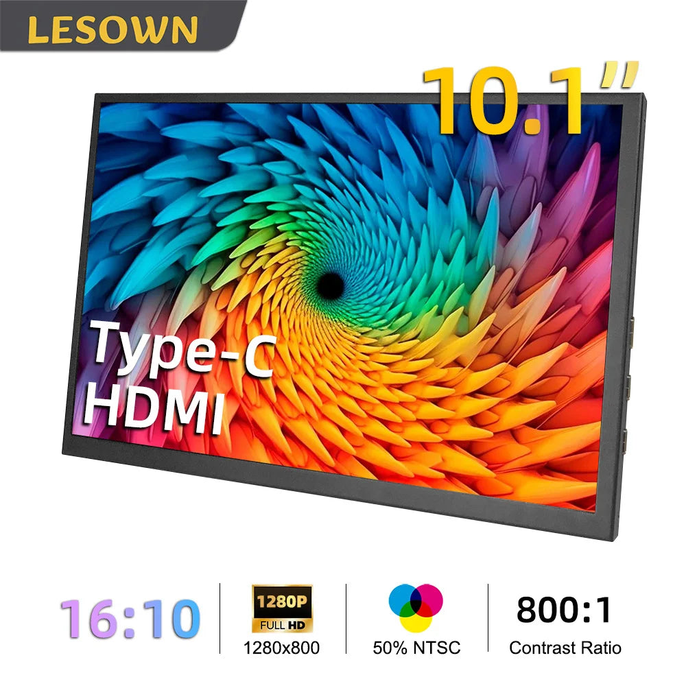 lesown 10.1-Inch Portable Monitor — Compact IPS Second Screen for Laptops