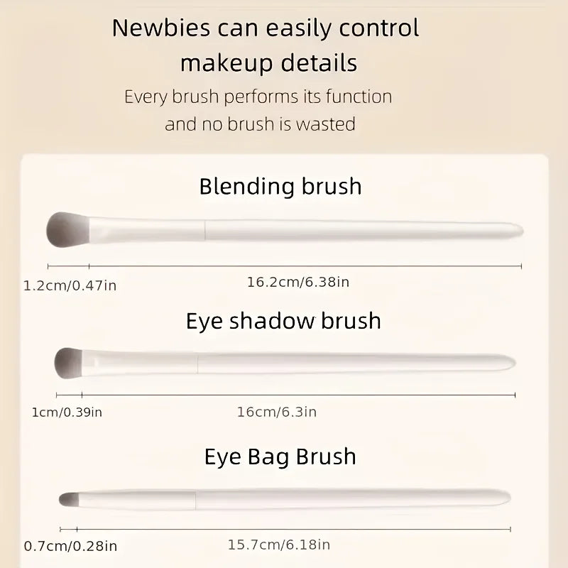 5-Piece Eye Makeup Brush Set — Soft Wool Fiber Brushes for Travel