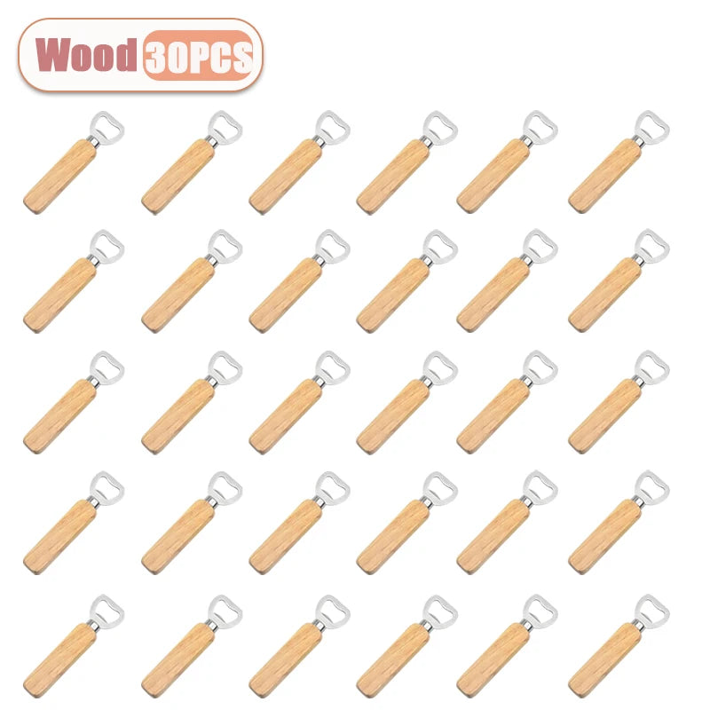 Stainless Steel and Wood Bottle Opener — Durable Manual Kitchen Tool