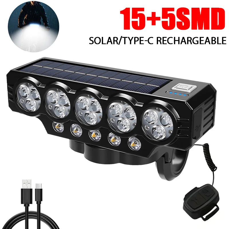 Rechargeable Bike LED Front Light — Waterproof Cycling Lamp with Horn