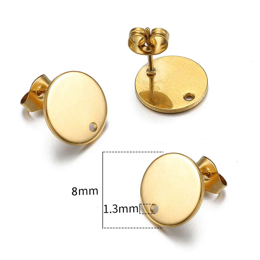 MINGXUAN Stainless Steel Earring Studs — DIY Jewelry Making Base Pins