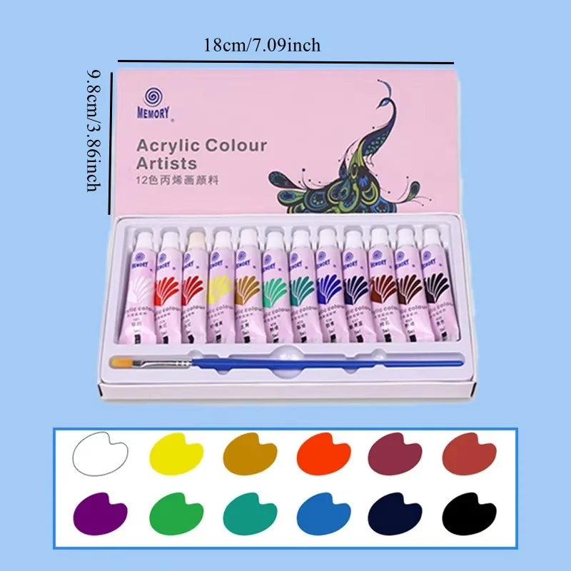 Acrylic and Watercolor Paint Set — Vibrant Pigment Kit for Students