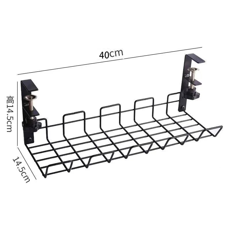 XMSJ Under Desk Cable Management Tray — Metal Wire Organizer for Office & Home