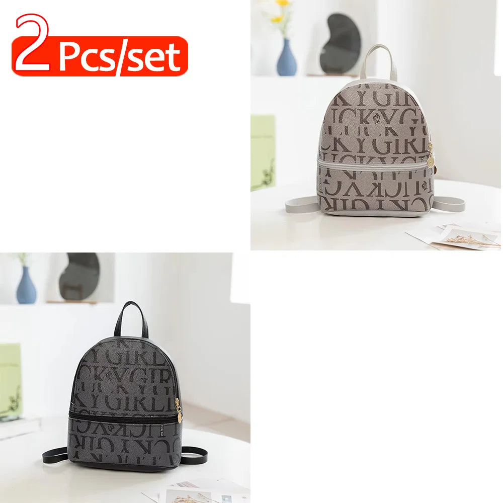 Retro Mini Backpack — Stylish PU Leather Crossbody Purse for Women