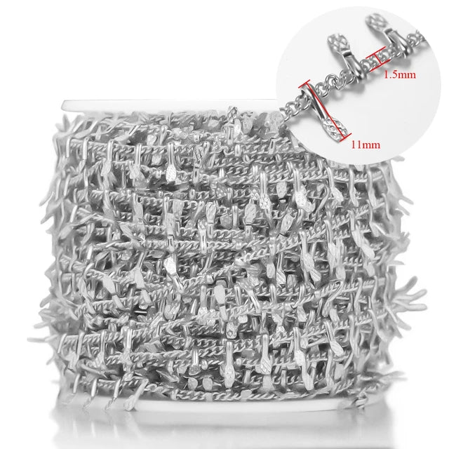 Stainless Steel Jewelry Chain — 1M Gold or Steel Link Chain for DIY Crafts