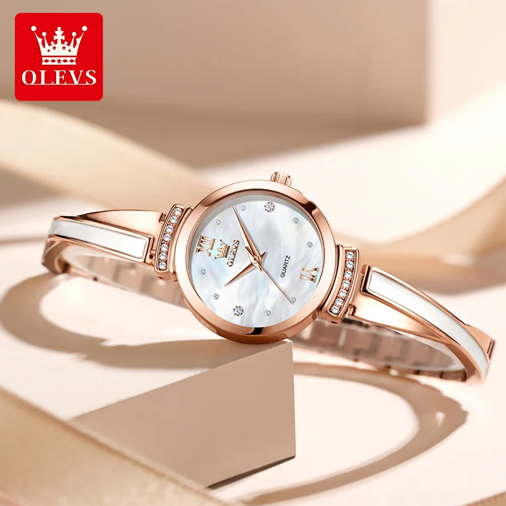 Elegant Rose Gold Women's Quartz Watch — Luxury Bracelet Wristwatch