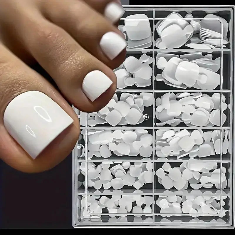 Cappuvini Press On Toenails — 120Pcs Clear Full Cover Gel Tips
