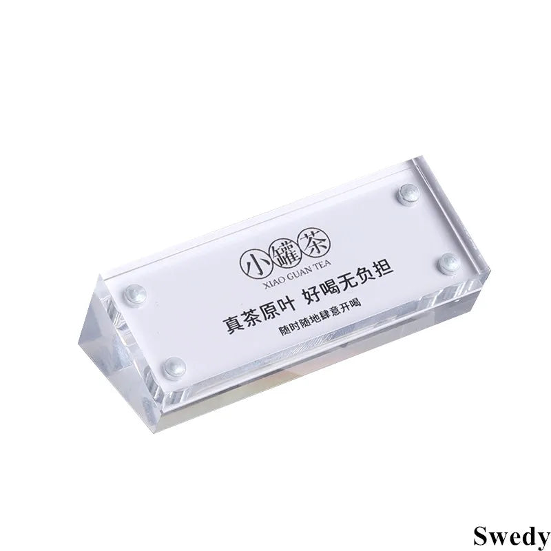 Magnetic Acrylic Sign Holders — Slanted Display Stand for Menus and Labels