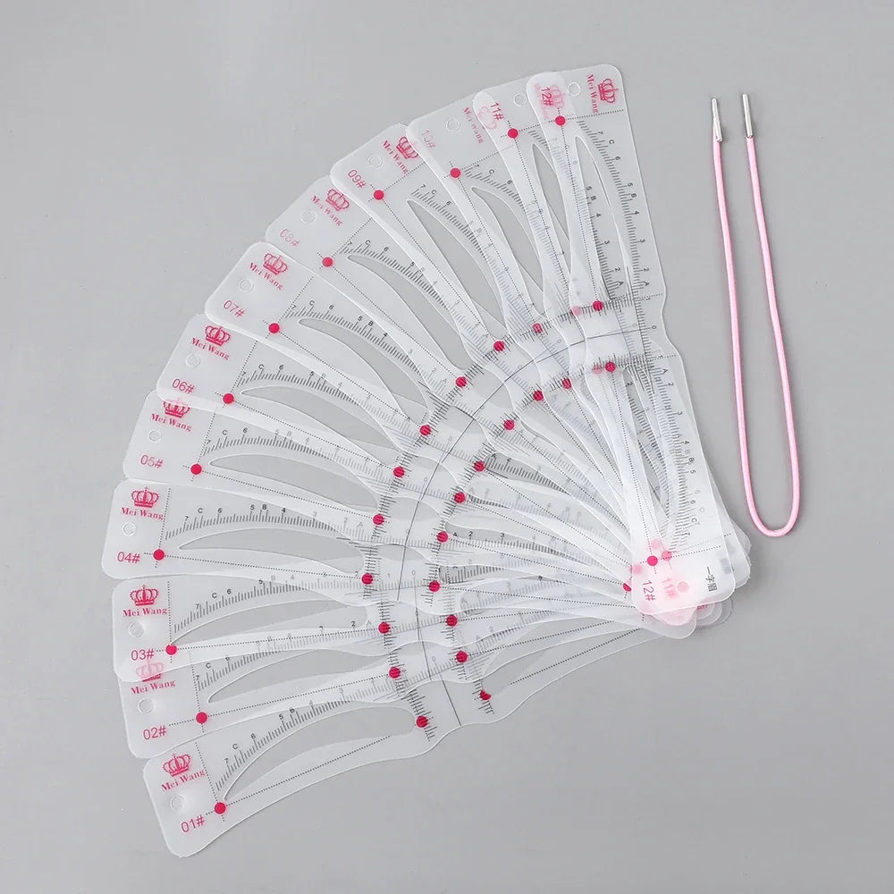 Eyebrow Stencil Set — 12 Reusable Shaping Templates for Perfect Brows