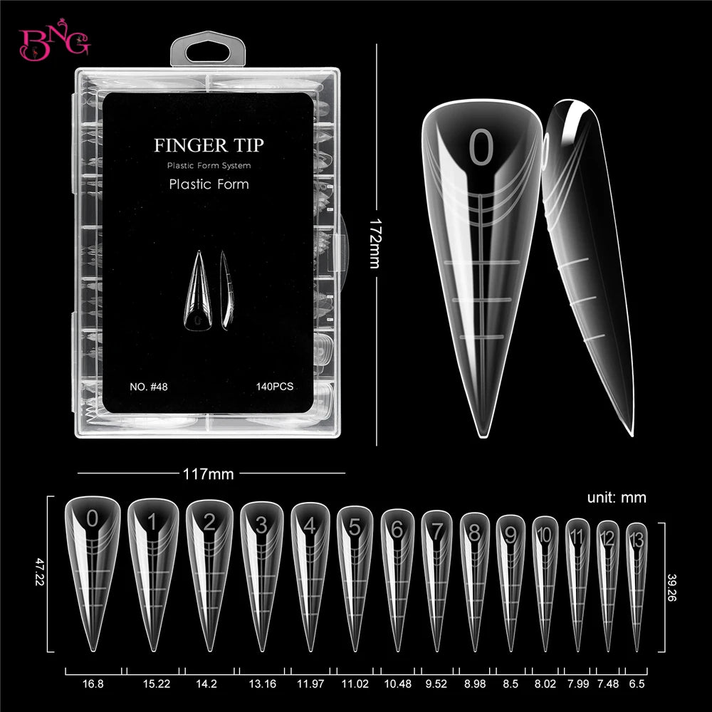 Dual Nail Forms for Poly Gel — Full Cover Manicure Extension Molds