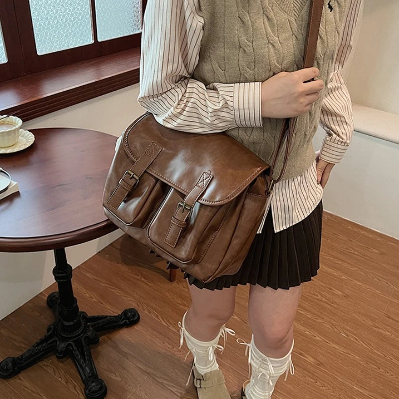 UOSU Retro Crossbody Bag — Large Capacity Shoulder Purse for Women