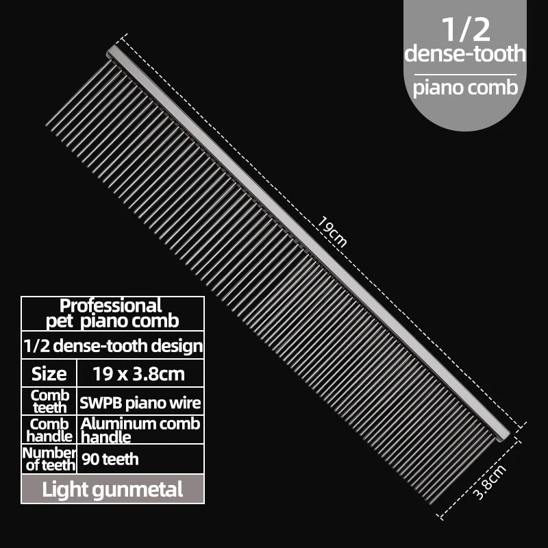 Professional Pet Grooming Piano Comb — Knot Removal & De-Shedding Tool