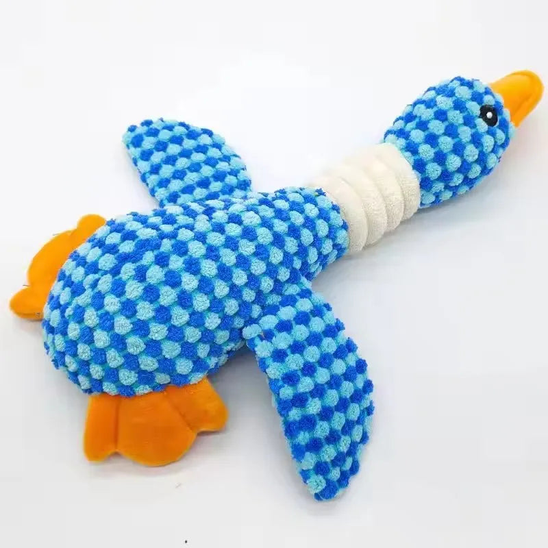 Plush Goose Pet Toy — Squeaky & Crinkly Chew Toy for Dogs and Cats