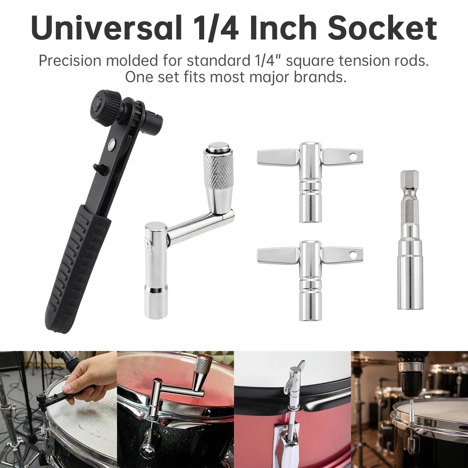 MuzcYM 5-Piece Drum Tuning Key Kit — Professional Maintenance Set