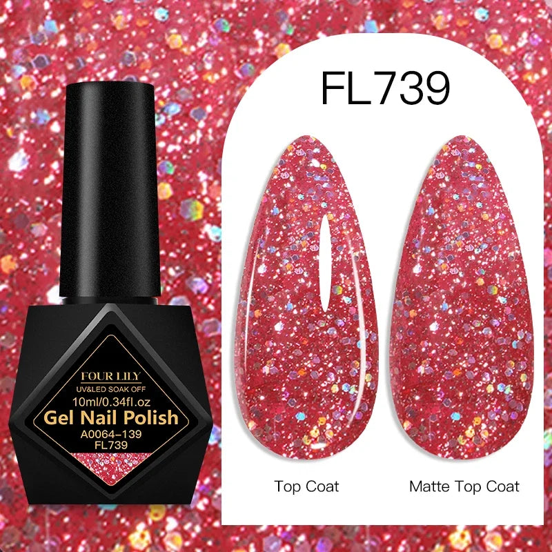 Four Lily Gel Nail Polish — Long Lasting Semi-Permanent Manicure Set