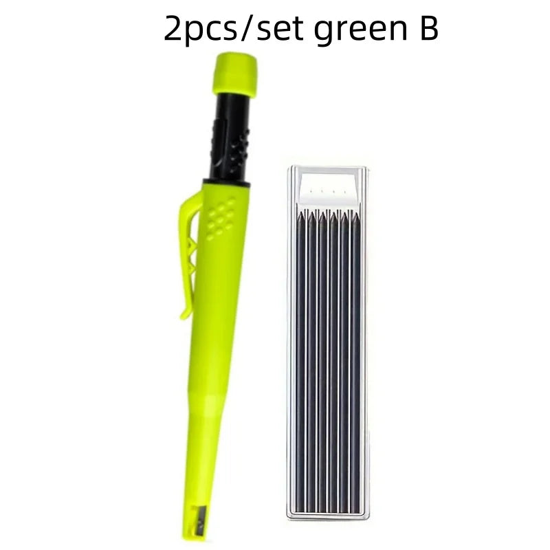 MROOFUL Carpenter Mechanical Pencil Set — Deep Hole Marking Tool with Sharpener
