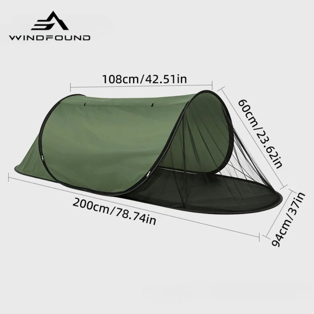 Portable Single-Person Camping Tent — Quick Automatic Setup with Mosquito Protection