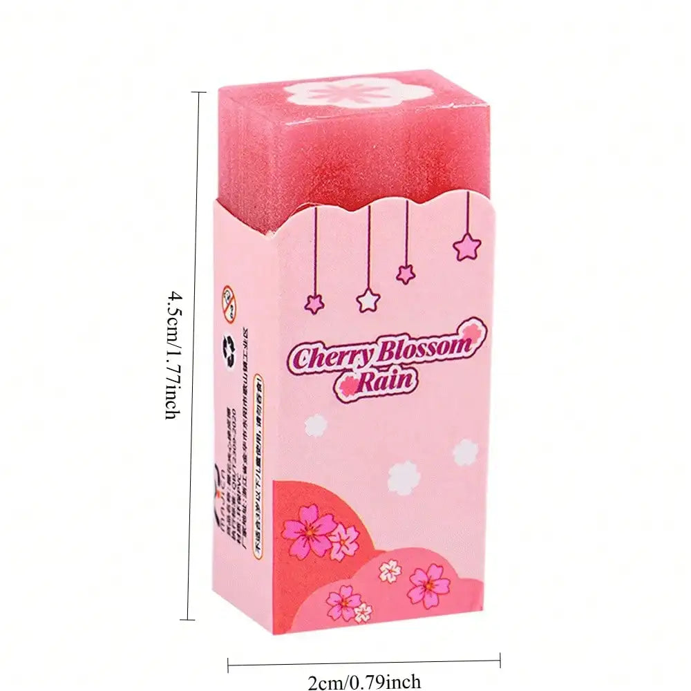 Cherry Blossom Sandwich Eraser — Cute Floral Stationery Set