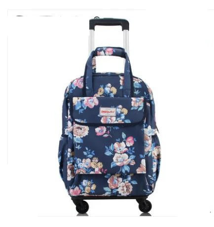 Women's Oxford Rolling Backpack — Versatile Travel Trolley Luggage