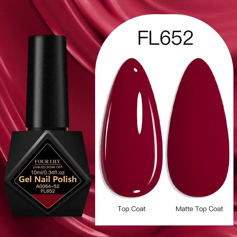 Four Lily Gel Nail Polish — Long Lasting Semi-Permanent Manicure Set