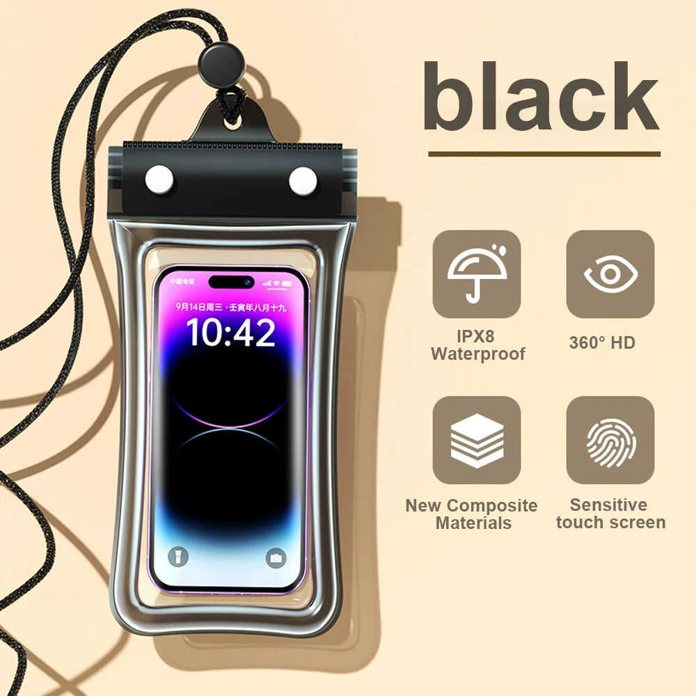 ANKNDO Double Bag Waterproof Phone Pouch — IPX8 Dry Bag with Lanyard