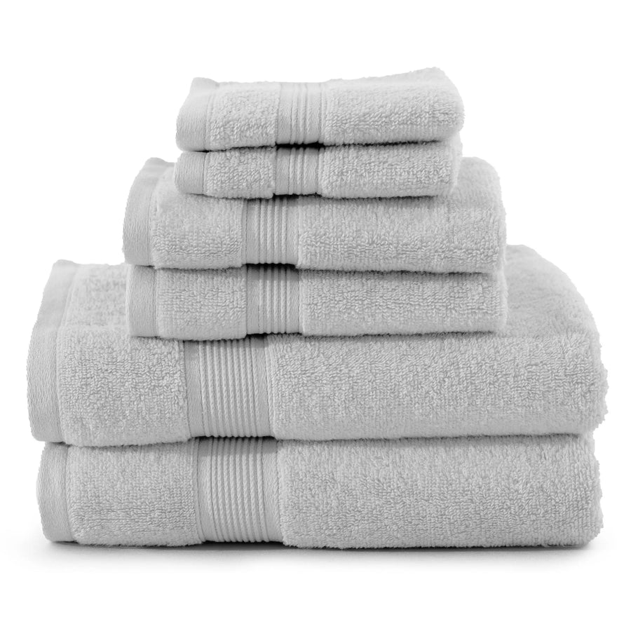 Premium 6-Piece Cotton Bath Towel Set — Soft Absorbent Zero Twist Weave