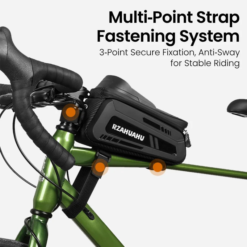 Bicycle Frame Bag — Touchscreen Phone Holder & Storage Case