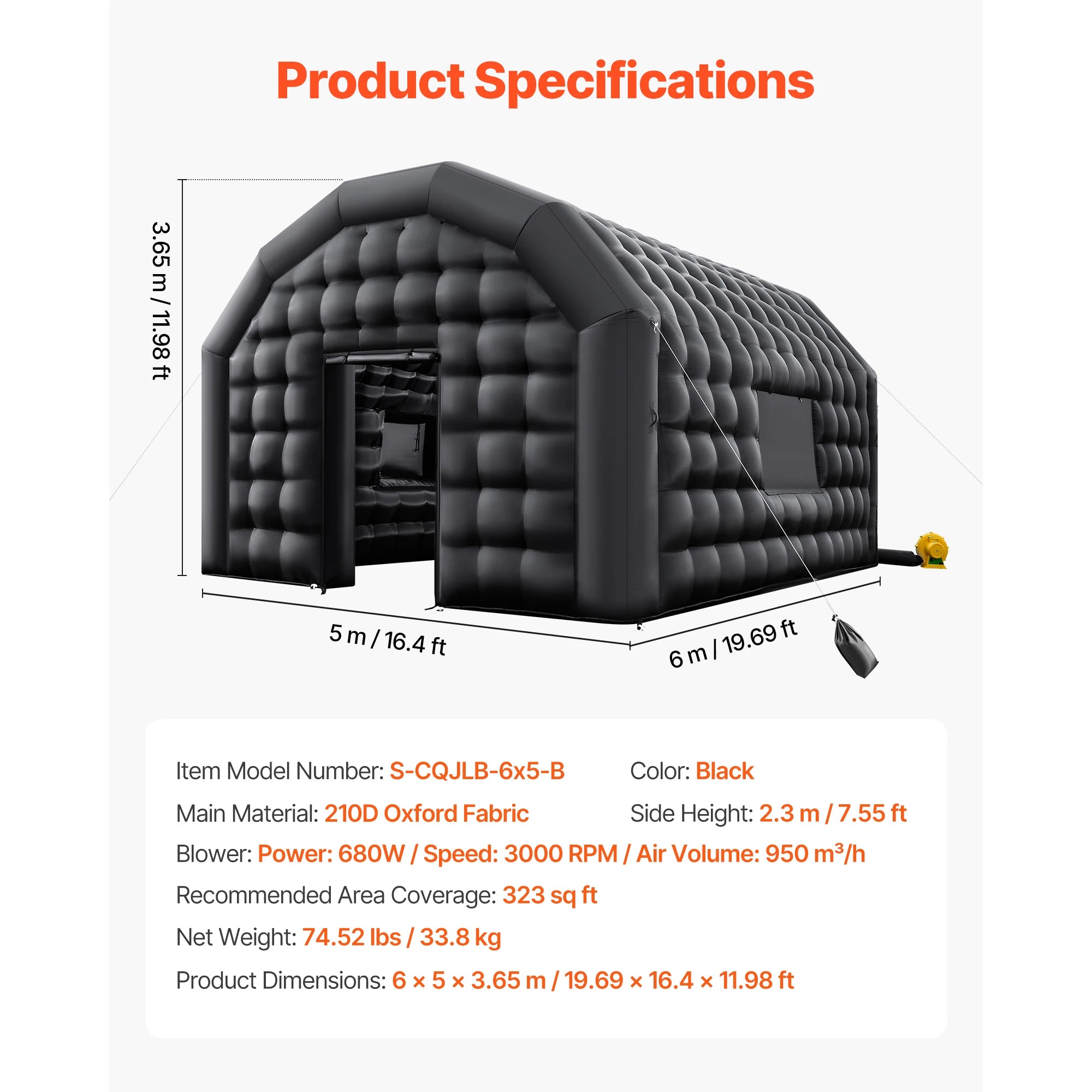 SucceBuy Inflatable Nightclub Tent — Large Event Venue with Blower