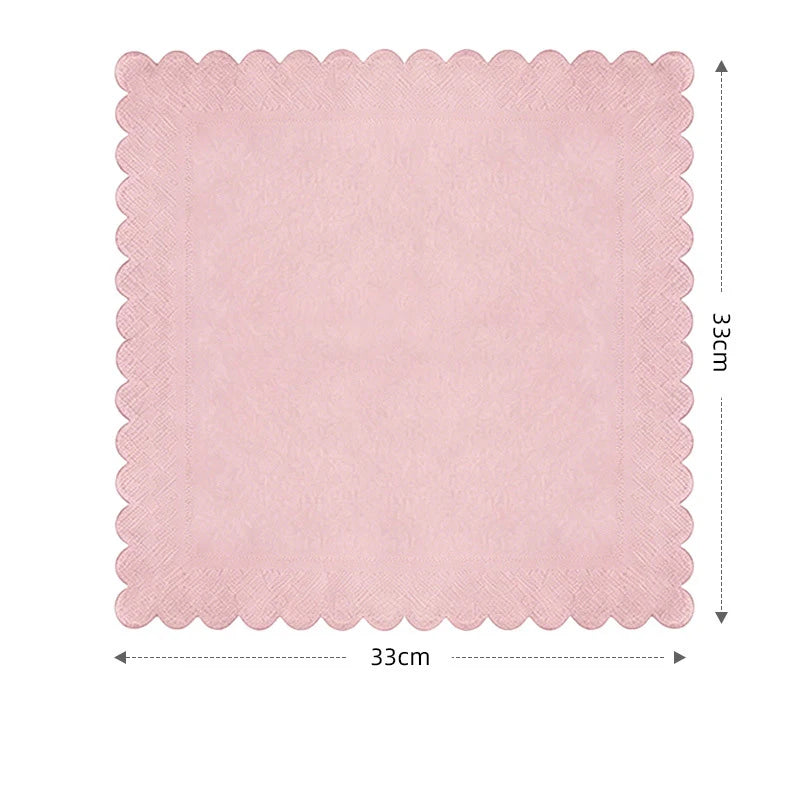 Elegant Pink Scalloped Edge Disposable Tableware — Chic Party Decor Set