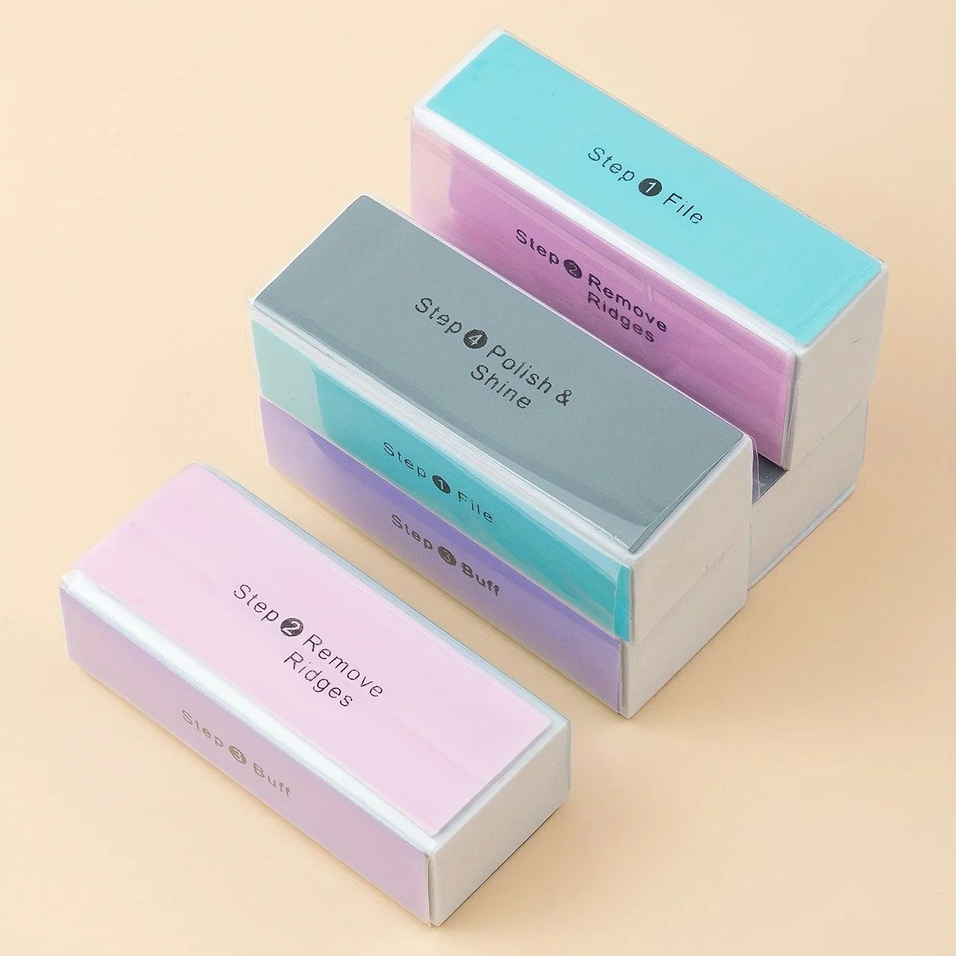 FUMOSIK 4-Way Nail Buffer Block — Professional Manicure Shine Polisher